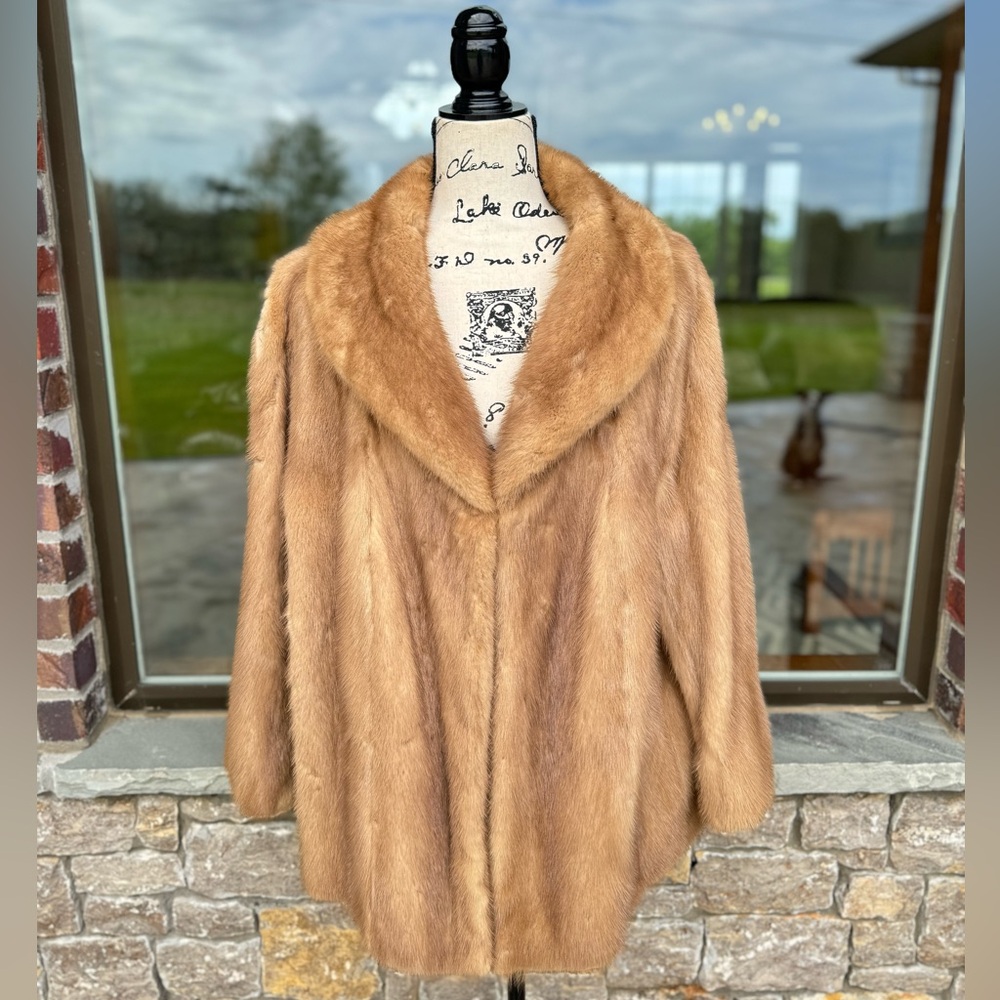 Damaged Scrap 2XL Pastel Mink Fur Jacket Real Genuine Fur Perfect For Crafts